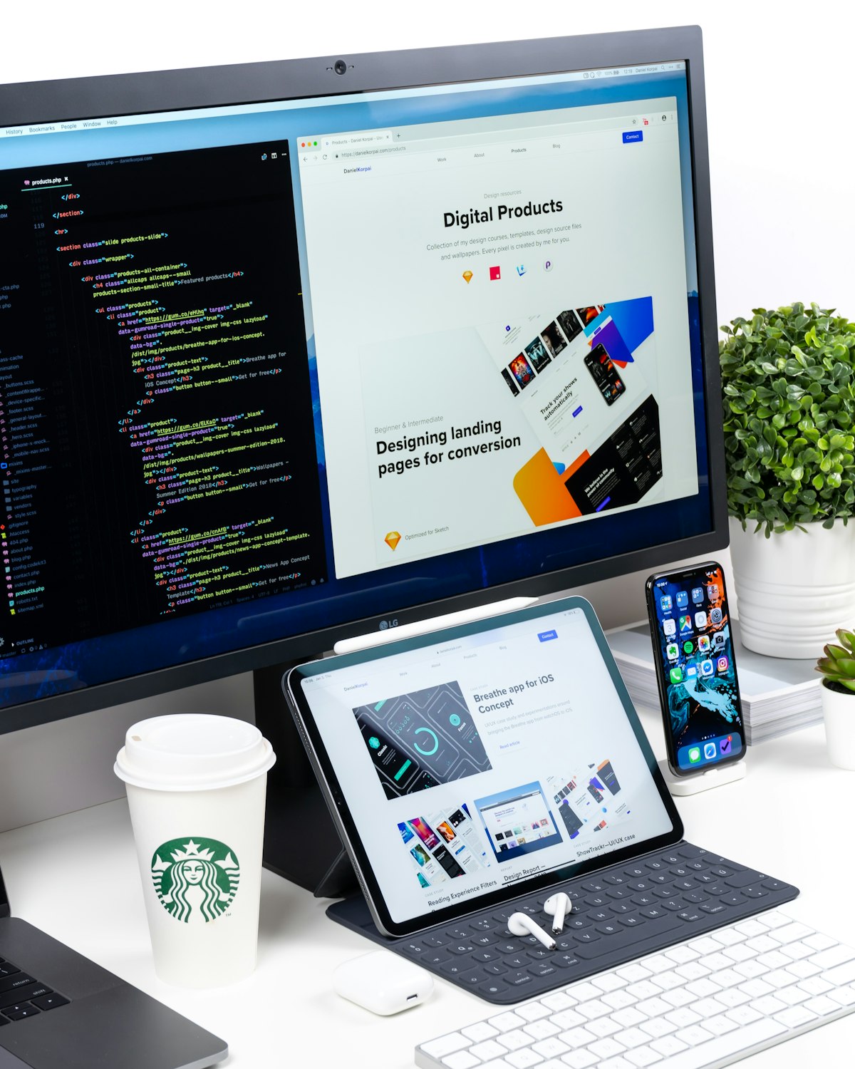 Eine Unternehmens-Website auf Desktop, Tablet und Smartphone